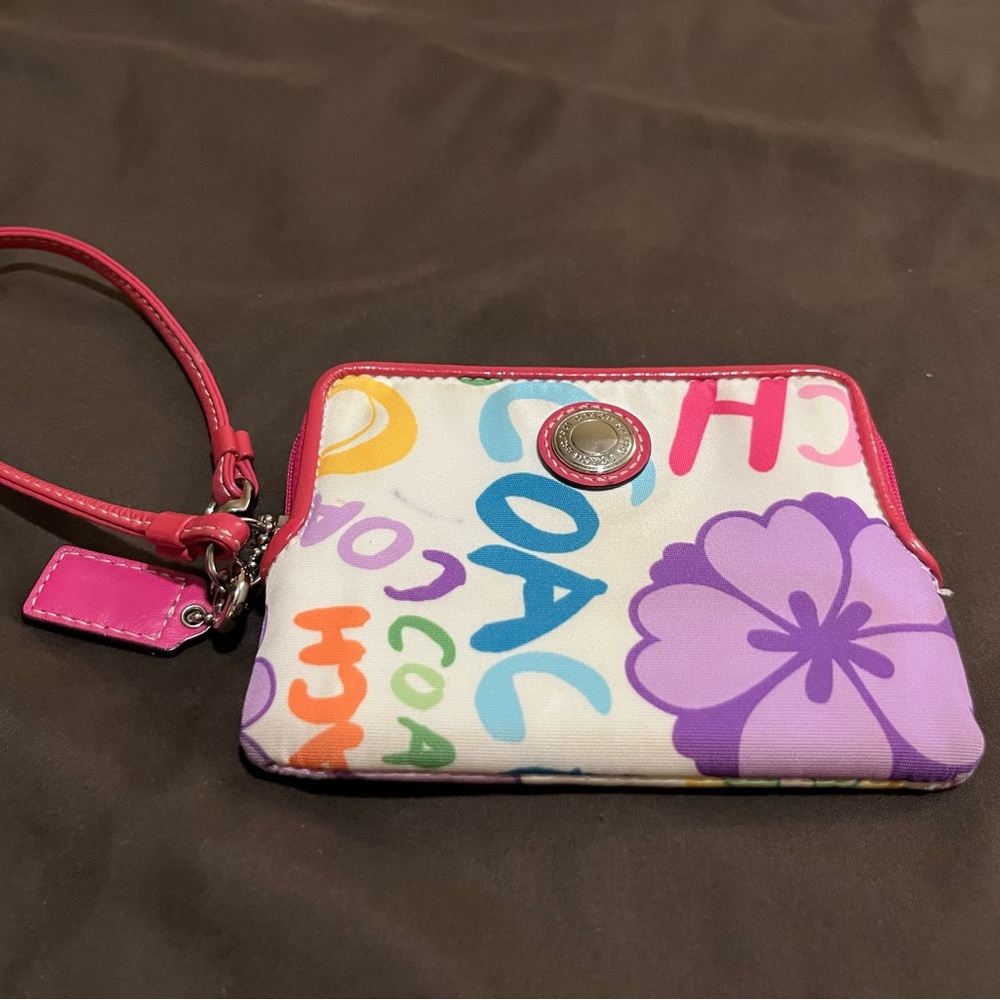 Coach Colorful Floral Wristlet
